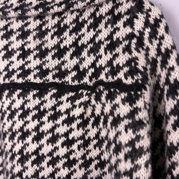 Vintage Carducci Black & White Houndstooth Knit Coat Cardigan (S) Mohair Wool - Picture 11 of 16